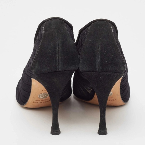 Dolce & Gabbana Black Tulle Fabric Flower Applique Peep Toe Pumps Size 37 - Picture 6 of 11